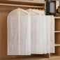 Main view of foldable non-woven suit cover set showing full-length zipper and breathable fabric.