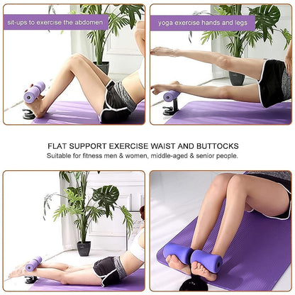 Side profile of the adjustable sit-up bar showcasing its comfortable foam-covered foot holder.