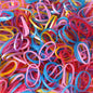 Multicolor elastic rubber bands for versatile office and home organization.