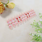 Elegant nude glossy artificial nail tips laid out in set