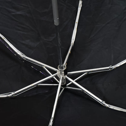 The lightweight 3-fold umbrella in its compact, folded state.