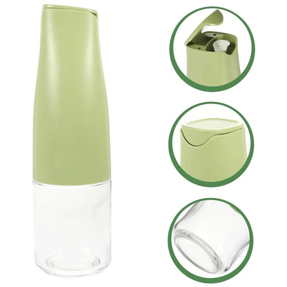 Side view of the sleek 500ml oil dispenser bottle in a kitchen setting.