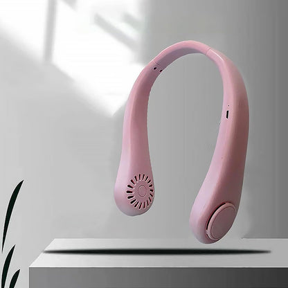 Main product shot of the  portable bladeless neck fan.