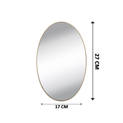 The elegant oval shape of the 3D mirror sticker on a neutral background.
