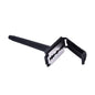 Shaving razor for men with a black plastic grip handle on a light background.