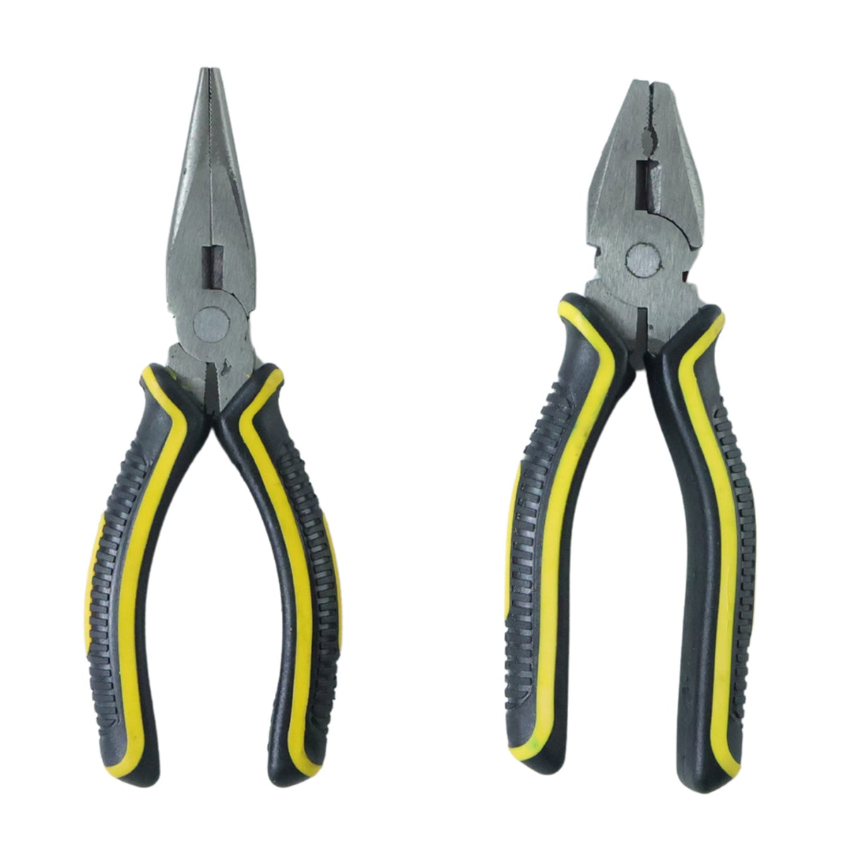 Combination pliers demonstrating their wire cutting capability on a workbench.