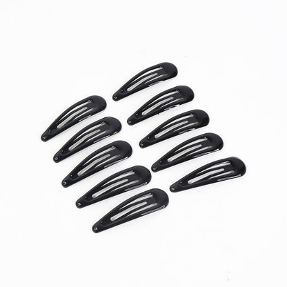 Set of 10 metal hair clips with secure snap-lock design