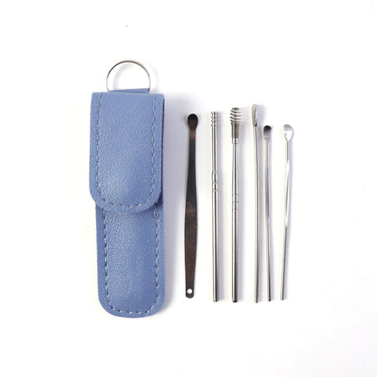 Set of ear picks in stainless steel for effective ear cleaning