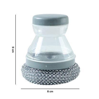 Soap-filled dish cleaning brush for easy scrubbing