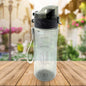Leak-proof plastic sports water bottle with carry case, perfect for gym.
