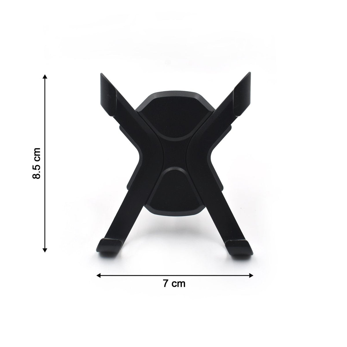 Adjustable car mount for air vents, demonstrating its flexible phone holding arms.