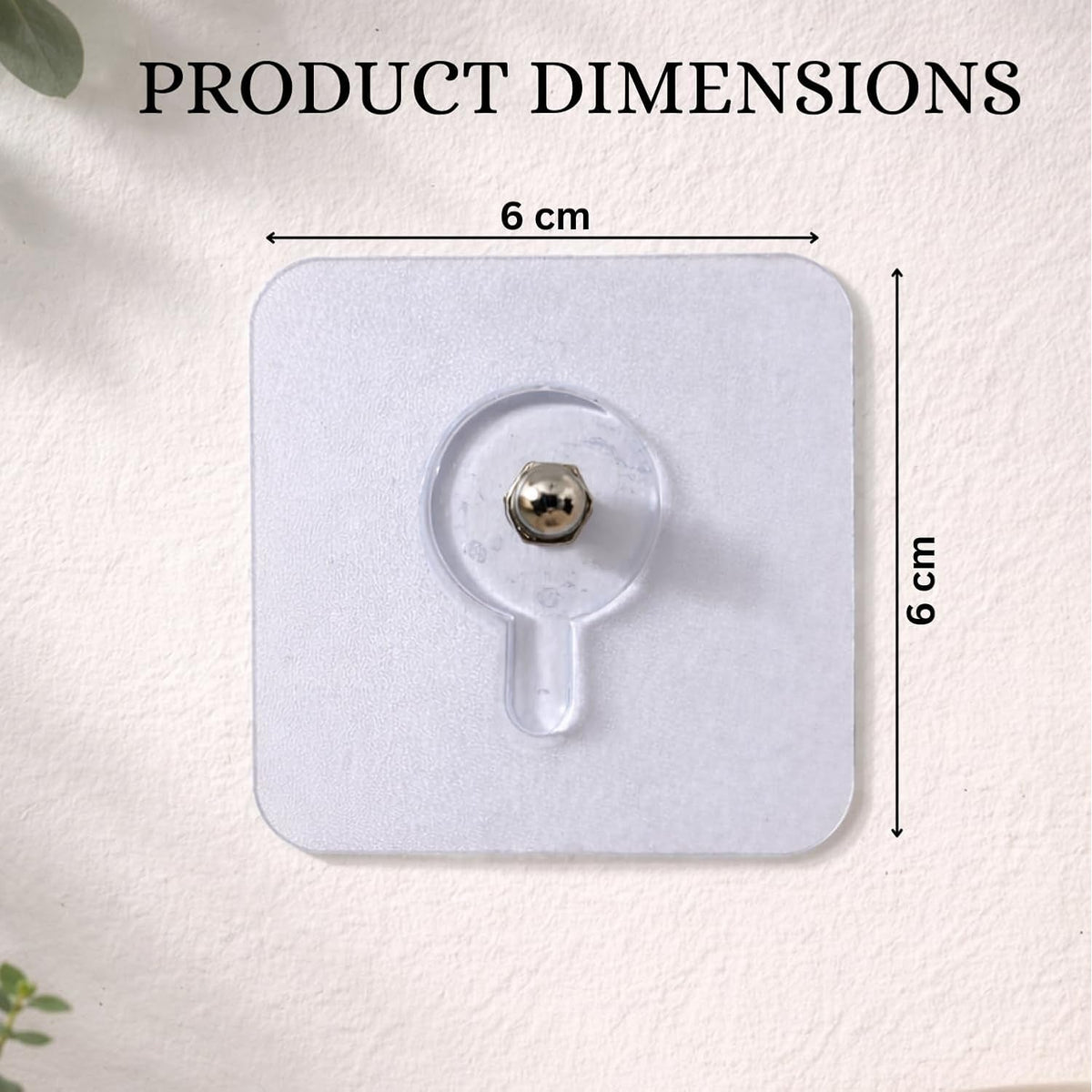 Plastic transparent wall hooks for easy installation
