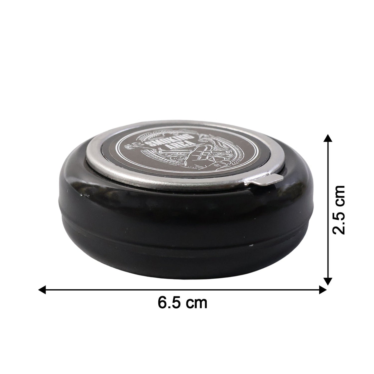Tabletop ashtray showing deep container for ash collection