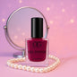 Burgundy plum gel nail polish with rich glossy finish