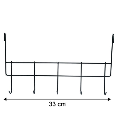 Space saving metal hook rack for doors