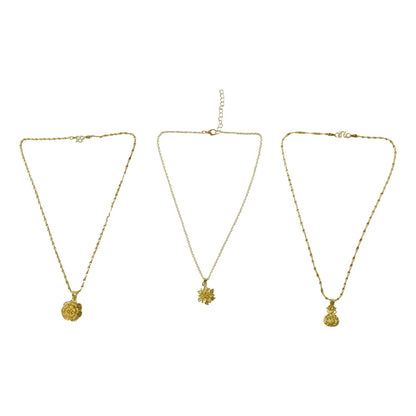 Decorative floral gold finish necklace for festive wear