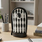 Stylish hard base vertical zipper pencil pouch front view